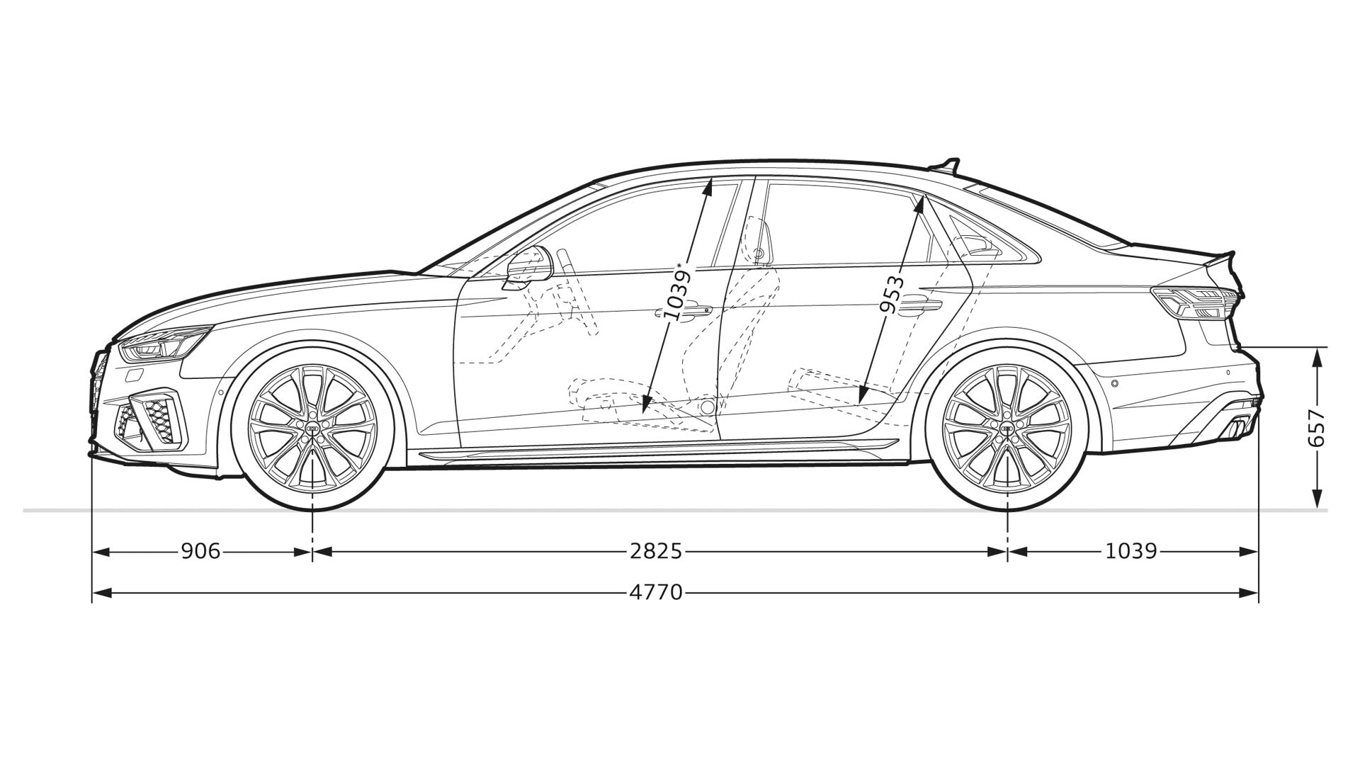 Side view Audi S4 Sedan