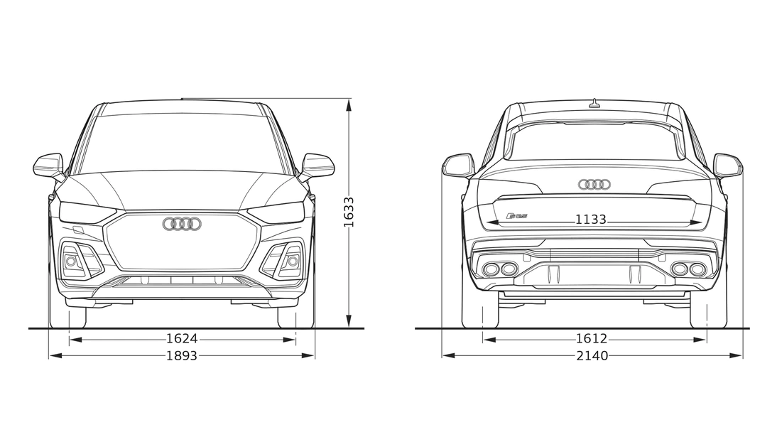 Front and rear view Audi SQ5 Sportback