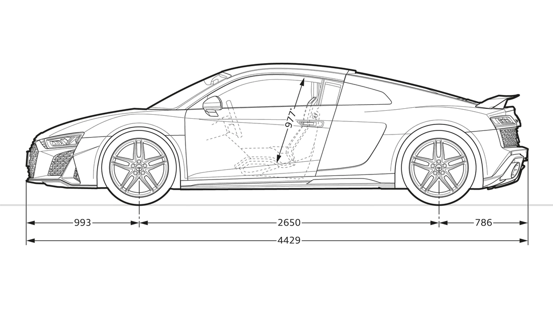Side view Audi R8 Coupé V10 performance